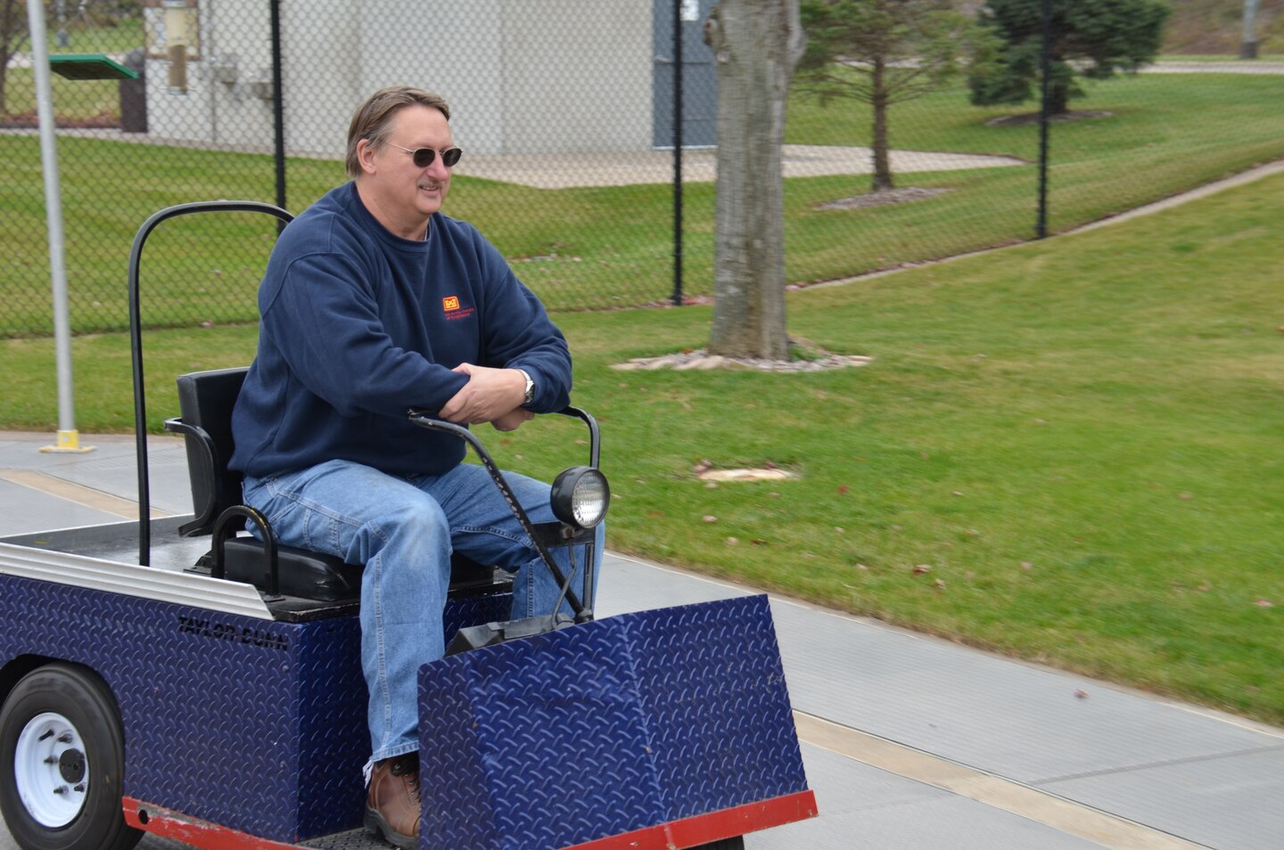 MINNESOTA CITY, Minn. -- Duane Skjeie, operations, drives a cart at Lock and Dam 5, near Minnesota City, Minn., Nov. 5. 