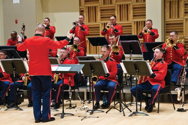 A Marine Big Band formed by members of "The President's Own" will perform a holiday concert at 2 p.m., Sunday, Dec. 14 at John Philip Sousa Band Hall at the Marine Barracks Annex in Washington, D.C. (U.S. Marine Corps photo by Gunnery Sgt. Amanda Simmons/released)