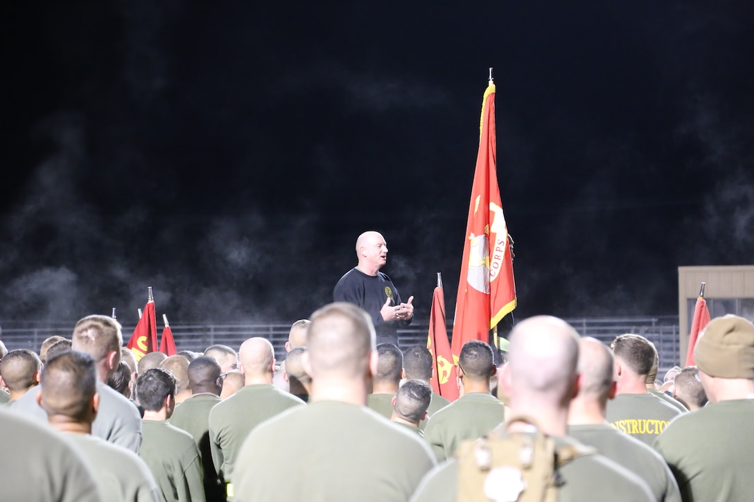Colonel Daniel E. Longwell, Commanding Officer, Marine Corps Detachment Fort Leonard Wood, expresses the significance of continuing the traditions of Marine Corps history.   