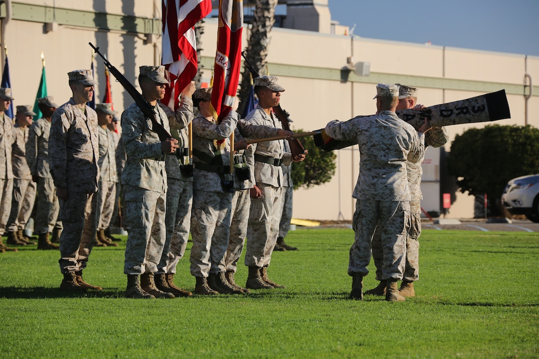 Col. Patrick Gramuglia, commanding officer of Marine Aircraft Group Afghanistan, cased the colors during a morning colors ceremony aboard Marine Corps Air Station Miramar, Calif., Dec. 9. The casing of the colors signifies the end of 3rd MAW’s operations in Afghanistan and the conclusion of MAG-A.