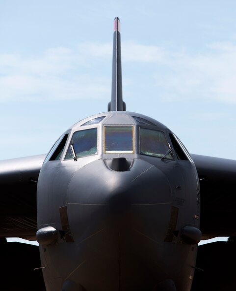 A U.S. Air Force B-52 Stratofortress bomber, deployed to Anderson Air Force Base, Guam, from Minot Air Force Base, N.D., lands at Royal Australian Air Force Base Darwin, Australia, Dec. 8, 2014. The aircraft operates out of Andersen as part of U.S. Pacific Command and U.S. Air Force rotational presence in the Pacific. This is the fourth time a B-52 has landed at RAAF Darwin since 2012 and will enhance the United States’ ability to train, exercise and operate with Australia and other partners across the region. (Royal Australian Navy photo by ABIS Nicolas Gonzalez/Released)