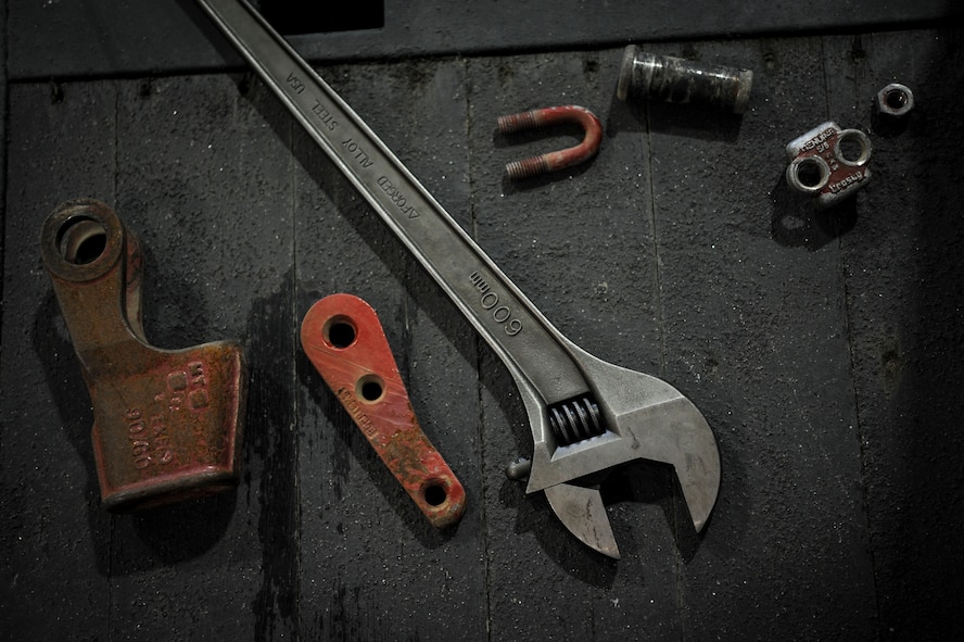 Tools are arranged on a flat-bed in the maintenance bay of the 91st Missile Wing mechanical and pneudraulics section on Minot Air Force Base, N.D. Oct. 30, 2014. MAPS’s mission is to provide maintenance and upkeep of missile wing support equipment such as payload transporters and payload erectors. (U.S. Air Force photo/Senior Airman Stephanie Morris)