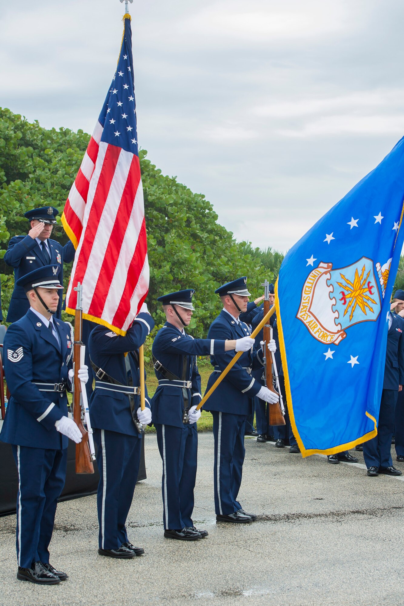 Air Force Technical Applications Center hosted the 19th annual Pearl Harbor and 3rd annual Pacific Theater Veterans Ceremony, Dec. 5, 2014, at Patrick Air Force Base, Fla.  The event honors living and deceased Pearl Harbor survivors and veterans of conflicts in the Pacific Theater to include World War II, Korea and Vietnam. (U.S. Air Force photos/Matthew Jurgens)
