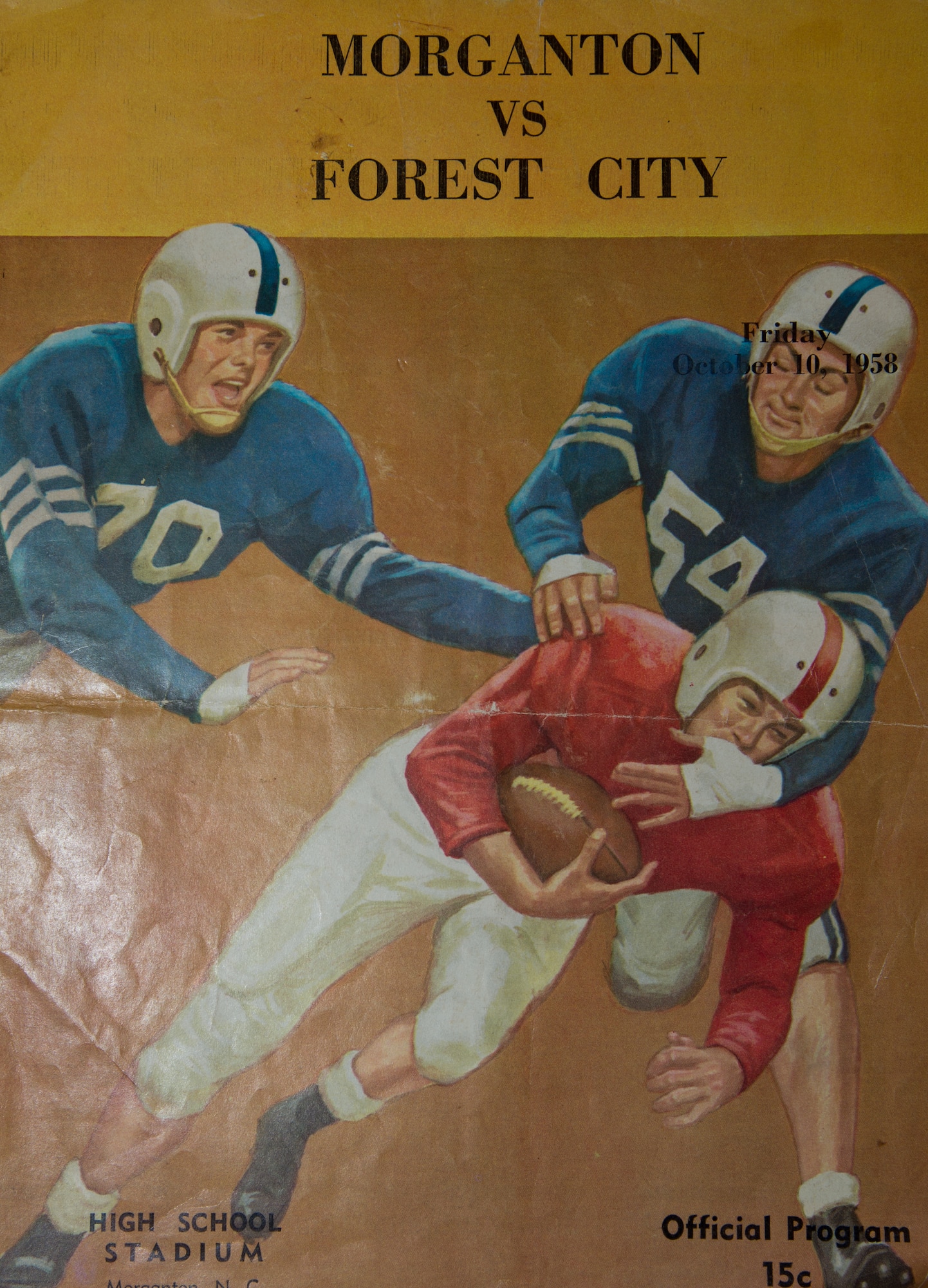 A magazine published in 1958 discussing a football game John Mace played in. After receiving injures during his time as a football player Mace served in the military for 25 years as active duty, and another 29 years in civil service. While at the 86th Medical Group, Mace directly supported commanders in one of the Air Force’s largest ambulatory-care facilities outside the U.S. (Courtesy photo)