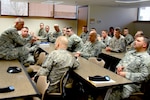 Air Force Brig. Gen. Don Dunbar (left), adjutant general of Wisconsin, meets with wounded warriors at Fort Knox, Ky., March 11, 2010. The Soldiers are receiving medical care at the Warrior Transition Unit following their year-long deployment to Iraq. Dunbar and other senior leaders visited the Soldiers to show support and let them know that their health and welfare is a priority.