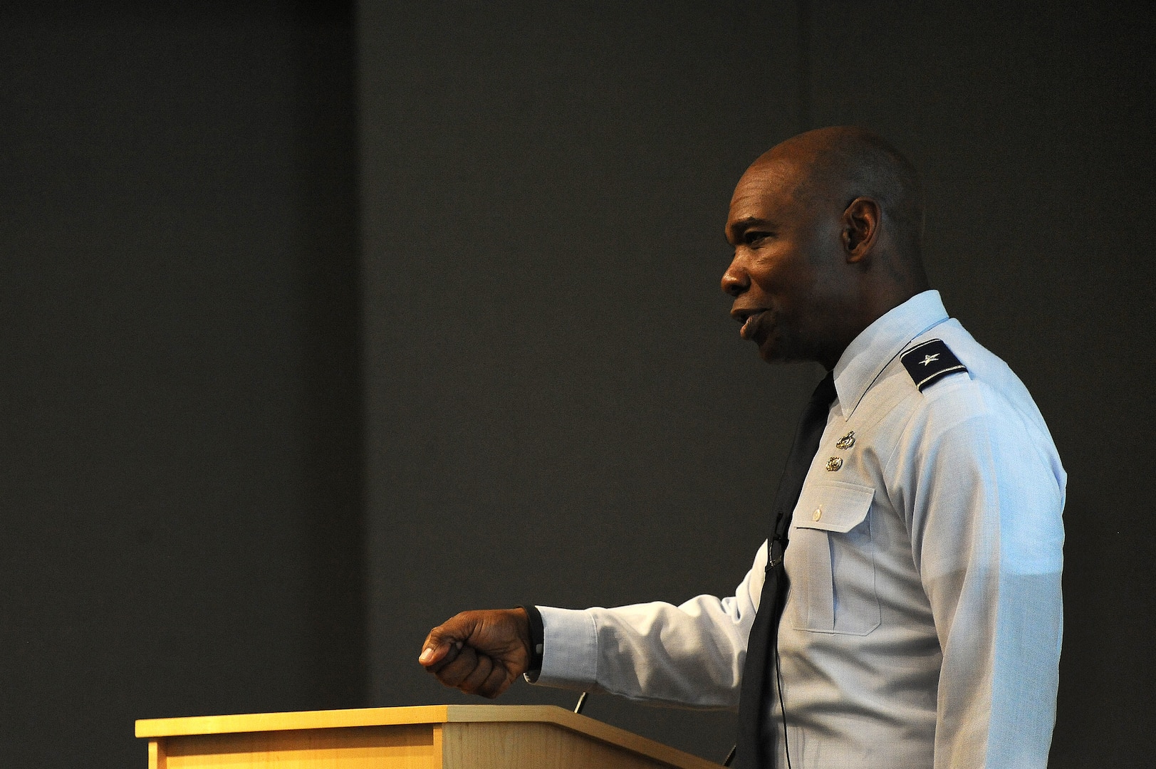 Air Force Brig. Gen. Ondra Berry, the assistant adjutant general for Air with the Nevada National Guard, speaks to those in attendance at a mentorship session at the Air National Guard Readiness Center at Joint Base Andrews, Maryland, during the kickoff event for the Air Guard's Diversity Council Speaker Series, Dec. 5, 2014. During his talk, Berry touched on components that make good leaders, stressing how personal growth, passion and coaching others are all tied together in making an organization successful.