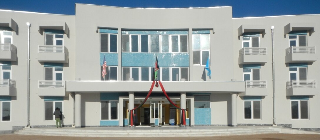 A ribbon-cutting ceremony marked the completion of the Herat University women’s dormitory Dec.10 at Herat, Afghanistan. The Alaska District performed the contracting requirements for this project while partnering with the project management, engineering and construction operations components at the Middle East District. The 5,007 square feet dorm can accommodate 372 women and includes amenities such as administrative offices, bathrooms, volleyball and basketball courts as well as a cafeteria, laundry room, library, and computer lab on each floor. The cadre of Afghan engineers was vital to the project’s success. Herat University offers various degree programs including engineering, economics, journalism, medicine, public administration and veterinary science. Expanding opportunities for women in all aspects of society and protecting their rights is a cornerstone of the U.S. efforts in Afghanistan.