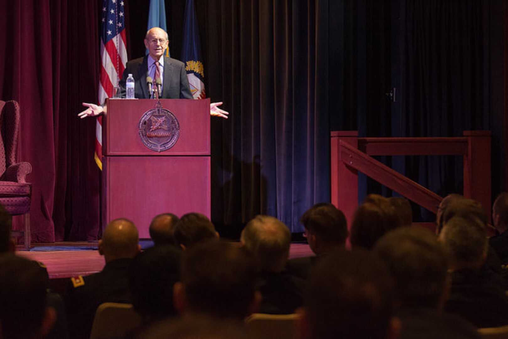 Justice Breyer addressing Eisenhower School students.