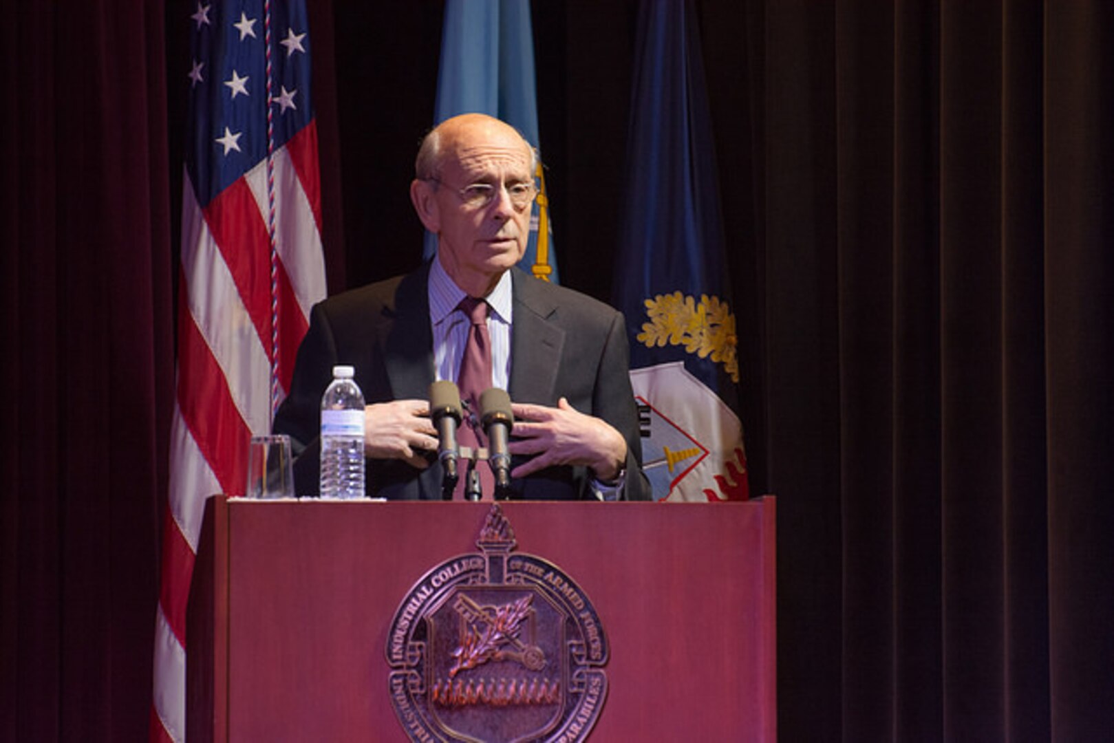 Justice Breyer addressing Eisenhower School students.