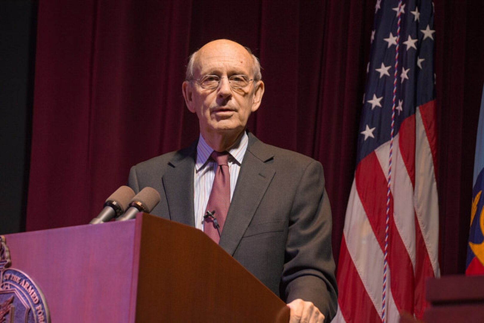 Justice Breyer addressing Eisenhower School students.