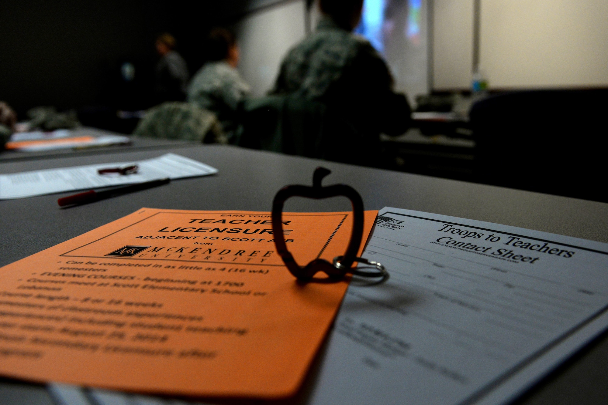 A Troops to Teachers’ seventh seminar was held Dec. 4, 2014 at Scott Air Force Base, Ill. The seminar provided information about teaching programs and qualifications for servicemembers. (U.S. Air Force photo/ Airman 1st Class Kiana Brothers)