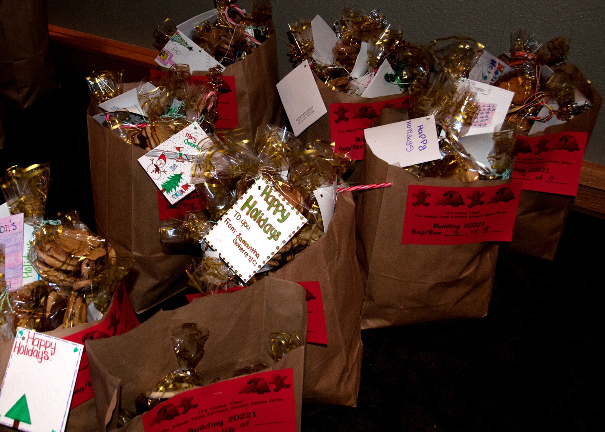 More than 6,600 cookies will be delivered to Airmen by the members of the Kirtland Spouses' Club during the annual cookie drive. Members of the KSC will be available to accept cookie donations at the Mountain View Club Dec. 15 from 4 to 6 p.m. and Dec. 16 from 6:30 to 11 a.m. to accept cookie donations from the community. They are also seeking volunteers to help assemble the cookie plates. (Photo by Chris Neill)