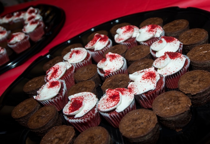 Cupcakes and brownies are ready to be handed out to Sailors, Airmen and their families at the annual Christmas tree lighting ceremony Dec. 4, 2014, on Joint Base Charleston - Weapons Station, S.C. The tree lighting is an annual tradition held at both the Air Base and Weapons Station to kick off the holiday season. (U.S. Air Force photo/Senior Airman Melissa Goslin)