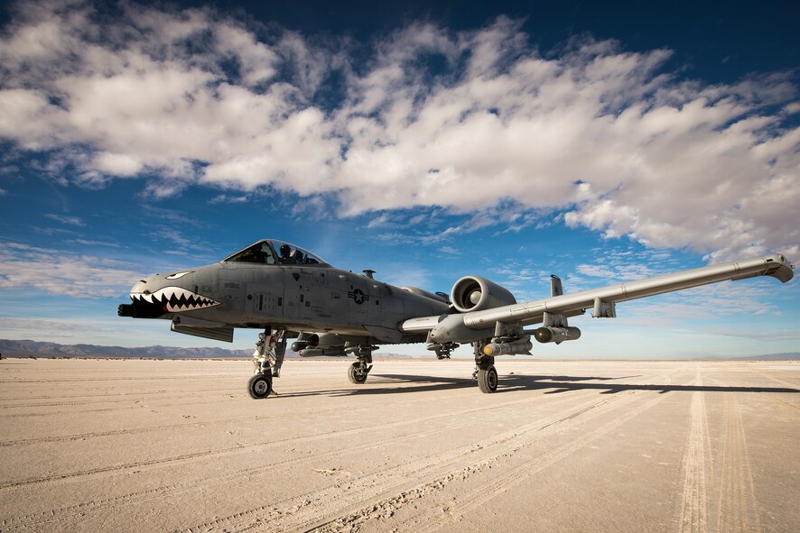 U.S. Air Force Lt. Col. Ryan Haden, 74th Fighter Squadron commander, prepares for takeoff in an A-10C Thunderbolt II, Dec. 3, 2014, at the White Sands Missile Range, N.M. The A-10 is currently the only Air Force fighter aircraft capable of desert landing and takeoff. (U.S. Air Force Photo by Airman 1st Class Ryan Callaghan/Released)