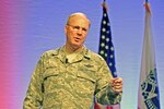 Air Force Gen. Craig McKinley, the chief of the National Guard Bureau, stresses domestic readiness, squeezing the most from resources and operating jointly at the National Guard's domestic operations conference at the Gaylord National Resort and Convention Center in National Harbor, Md., on March 22, 2010.