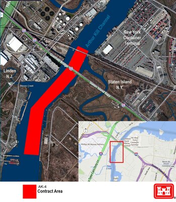 The contract area for this project is along the Arthur Kill Channel between the Borough of Staten Island, New York, NY and Union County, NJ from the New York Container Terminal (NYCT) in Staten Island, New York, southward to the Conoco Phillips (Phillips 66) Refinery and Oil Terminal in New Jersey.