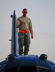 Staff Sgt. Aljhaun Bordenave, 15th Aircraft Maintenance Unit hydraulics technician, completes a task on an MC-130H Talon II at Hurlburt Field, Fla., Dec. 8, 2014. The 15th AMU is part of the 901st Special Operations Aircraft Maintenance Squadron responsible for maintenance of various C-130 models. (U.S. Air Force photo/Senior Airman Christopher Callaway) 