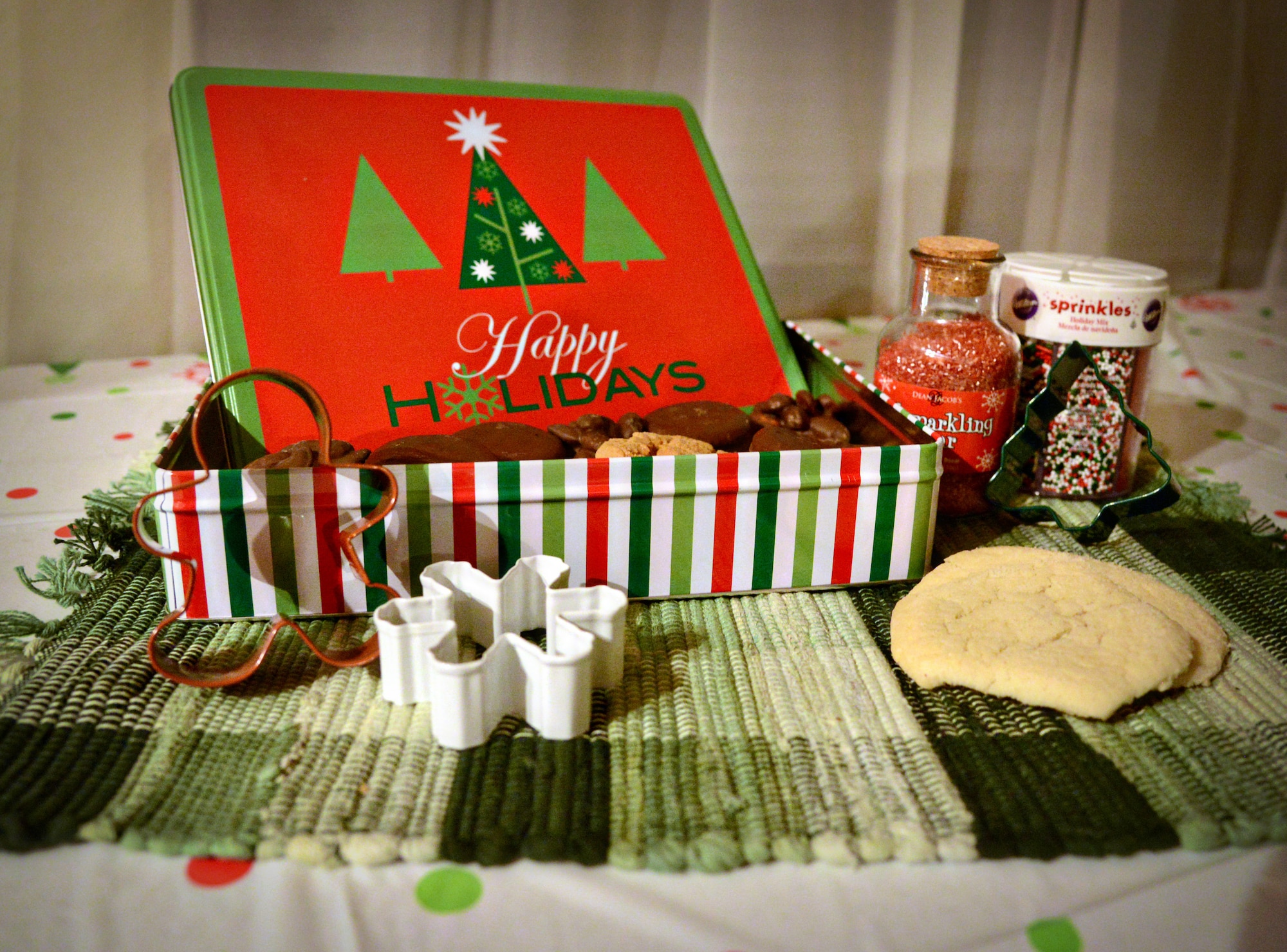 Food gifts, from cookies to fancy kitchen essentials, are a good idea for a “greener” holiday gift. The food will surely be appreciated by the recipient and it can be given in a re-usable container that can be used again and again. (Air Force photo by Kelly White)