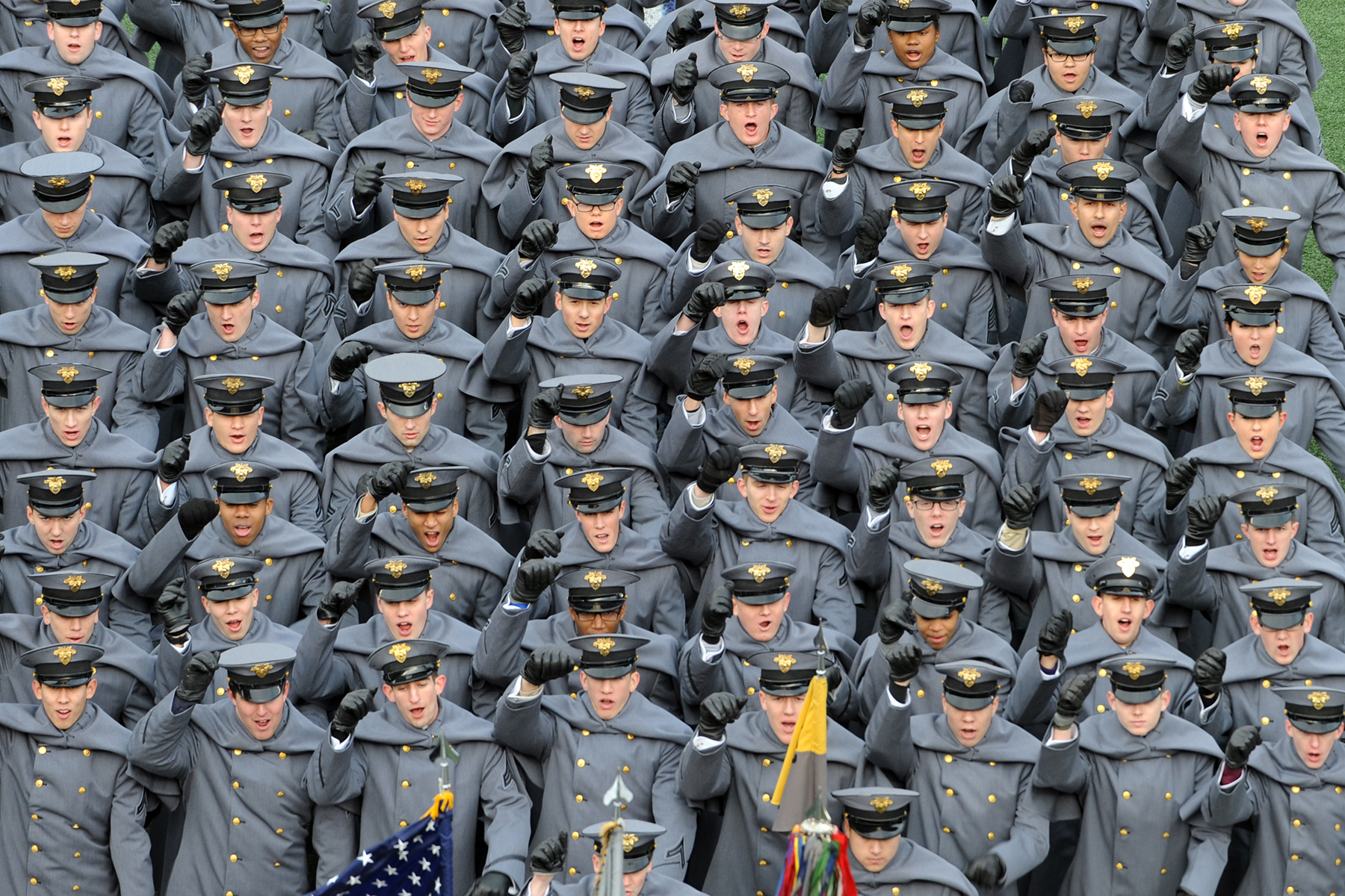 U S Military Academy Cadets Chant During Pregame Activities