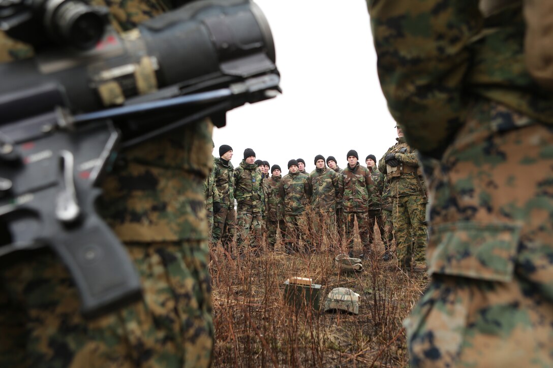 U.S. Marines and Moldovan soldiers integrated to conduct an Anti-Armor Workshop in Balti, Moldova, Dec. 8-12. The Marines and Moldovan soldiers built a mutual understanding of firing procedures and characteristics on advanced anti-armor weapons systems, including: Moldova’s Rocket Propelled Grenade system and 70mm Recoiless Rifle (SPG), and America’s FGM-148 Javelin man-portable anti-tank missile, AT-4 Anti-Tank Weapon, and the Shoulder-launched Multipupose Assault Weapon. 