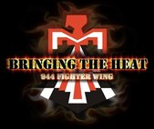 A logo representing the new 944th Fighter Wing motto, "bringing the heat," at Luke Air Force Base, Ariz. (U.S. Air Force graphic illustration by Staff Sgt. Lausanne Kinder)