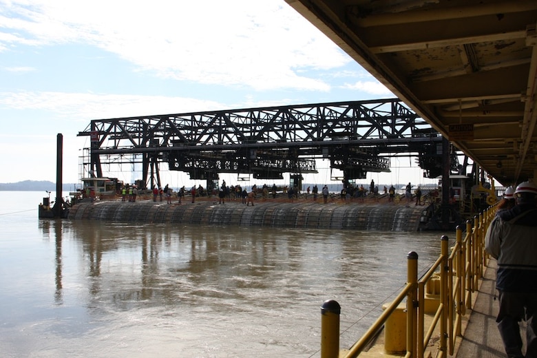 VICKSBURG, Miss. – The U.S. Army Corps of Engineers (USACE) Vicksburg District’s Mat Sinking Unit suspended its 2019 revetment season Jan. 21.

The season was suspended due to adverse river conditions caused by flooded riverbanks and high velocity flows. The unit will remain on standby for approximately one month as district engineers and technical experts monitor river conditions for the opportunity to complete scheduled work. If conditions are favorable, the unit will potentially resume work in late February.