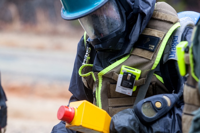 Marines and Sailors with the Chemical Biological Incident Response Force, II Marine Expeditionary Force put their training to use during Exercise Sudden Response aboard Marine Corps Base Quantico on Friday, December 5. Exercise Sudden Response is a Joint Task Force Civil Support exercise designed to challenge the combined forces with multiple scenarios, which could be encountered during a chemical, biological, radiological, nuclear or high-yield explosive incident. CBIRF trained along side the 911th Technical Rescue Engineer Company, the 89th Chemical Company, 3rd Armored Cavalry Regiment, and the 720th Military Police Battalion. CBIRF is prepared to respond, with minimal warning, to any CBRNE event in order to assist local, state, or federal agencies and the geographic combatant commanders in the conduct of CBRNE response or consequence management operations. (Official Marine Corps Photo by Sgt. Kuande L. Hall/RELEASED).