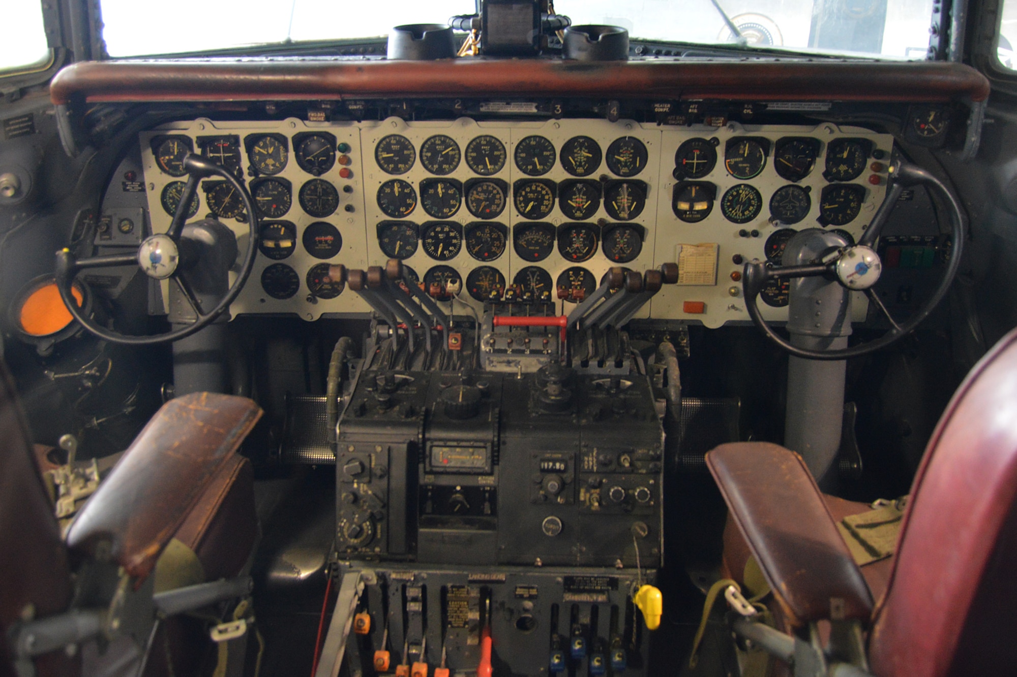 DAYTON, Ohio -- Douglas VC-118 "Independence" cockpit in the Presidential Gallery at the National Museum of the United States Air Force. (U.S. Air Force photo)
 