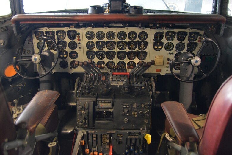 DAYTON, Ohio -- Douglas VC-118 "Independence" cockpit in the Presidential Gallery at the National Museum of the United States Air Force. (U.S. Air Force photo)
 