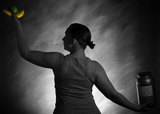 When choosing supplements to enhance physical performance, it is important to do extensive research on brand names and products. Understanding which products are helpful, harmful or simply useless is the first step to making informed decisions while choosing supplements. Also researching food products and learning which foods can give the same results as supplements is a way to avoid the harmful products and can also be a considerably cheaper option. Supplements are not designed to replace the health and nutrition benefits from real food, and real food will always be superior to supplements. (U.S. Air Force photo illustration/Senior Airman Xavier Navarro)