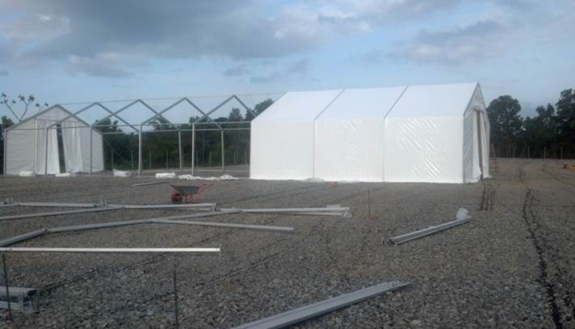 During a 60-day deployment, 11 U.S. Air Forces in Europe and Air Forces Africa Airmen, built Ebola treatment facilities in Liberia, Africa. The Air Force engineer team surveyed seven locations, setup living quarters for more than 500 incoming U.S. Army personnel and built several treatment facilities in conjunction with the Armed Forces of Liberia in continuing support of Operation United Assistance. (Courtesy photo)