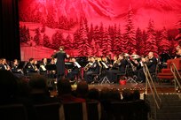 The U.S. Air Force Band of the West Concert Band performs holiday classics during the annual Holiday in Blue Concert Dec. 6 at the Edgewood Theatre of Performing Arts in San Antonio, Texas. The Band of the West is composed of a 60-member squadron comprised of nine different musical configurations. The band executes more than 300 annual musical productions and is responsible for a seven state, 580,000 square mile region. (U.S. Air Force photo by Airman 1st Class Alexandria Slade)