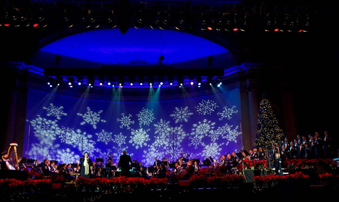 The United States Air Force Band performs during the “The Spirit of the Season” holiday concert at the Daughters of the American Revolution concert hall in Washington, D.C. Dec, 12, 2014. (U.S. Air Force photo/ Senior Airman Mariah Haddenham)