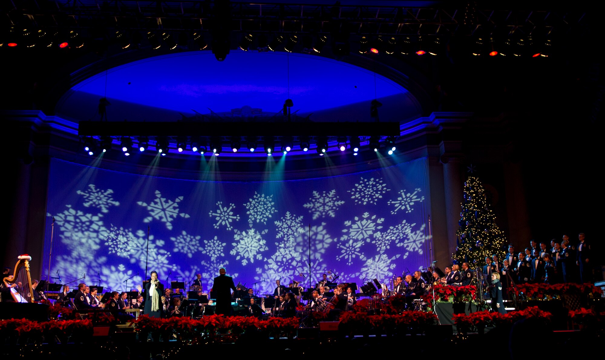 The United States Air Force Band performs during the “The Spirit of the Season” holiday concert at the Daughters of the American Revolution concert hall in Washington, D.C. Dec, 12, 2014. (U.S. Air Force photo/ Senior Airman Mariah Haddenham)