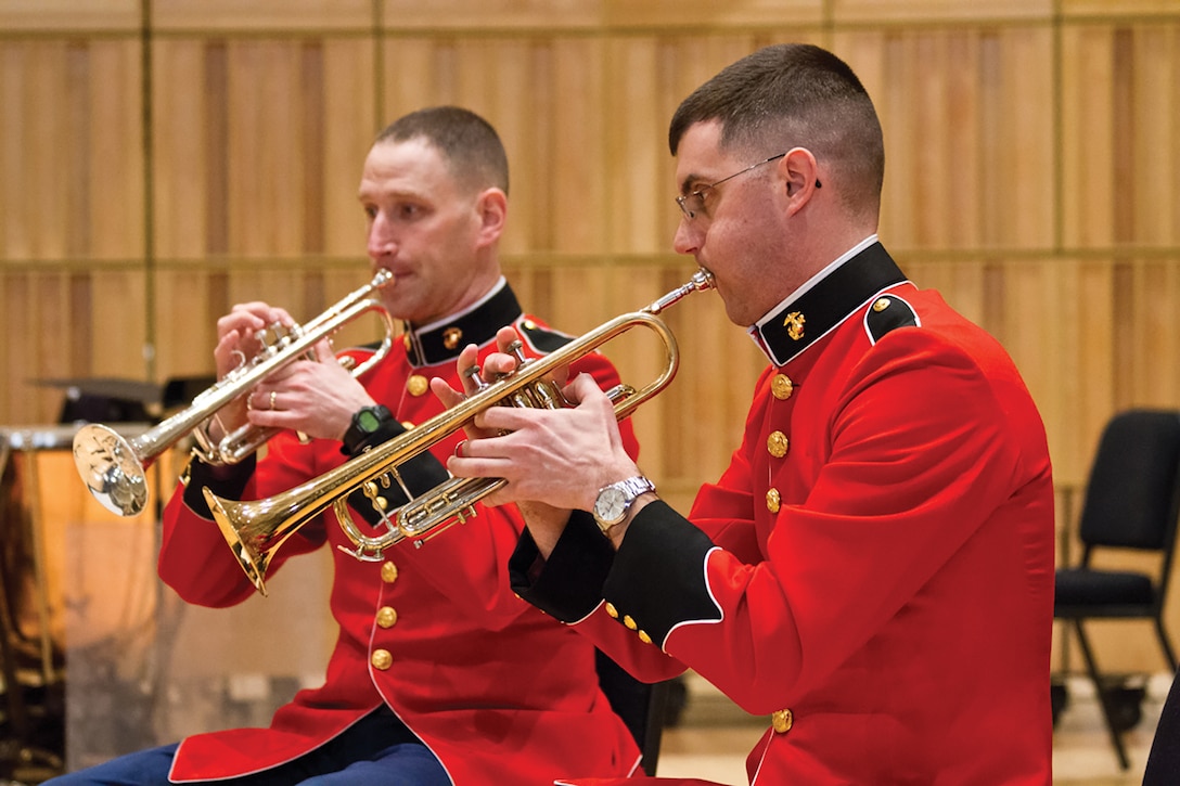 Marine Brass Ensembles will perform holiday favorites and other classical works at 2 p.m., Sunday, Dec. 21, at John Philip Sousa Band Hall at the Marine Barracks Annex. (U.S. Marine Corps photo by Gunnery Sgt. Amanda Simmons/released)