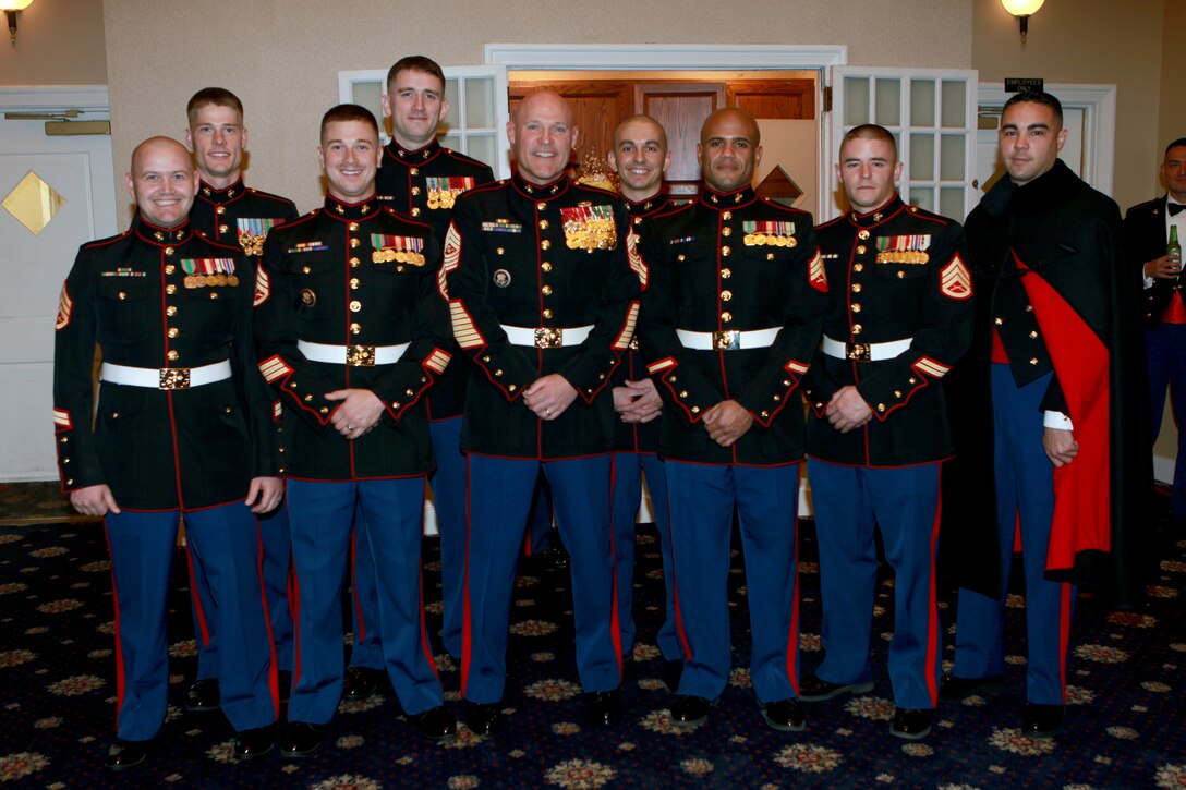 Sgt. Maj. Micheal P. Barrett, the 17th Sergeant Major of the Marine Corps, attends the Staff Non-commissioned Officer’s Academy Quantico Career Course 1-15 Mess Night at the Clubs at Quantico, Va., Dec. 3, 2014. (U.S. Marine Corps photo by Sgt. Marionne T. Mangrum)