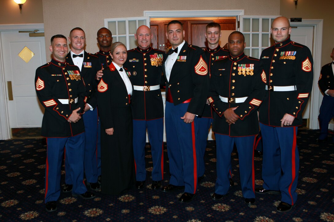 Sgt. Maj. Micheal P. Barrett, the 17th Sergeant Major of the Marine Corps, attends the Staff Non-commissioned Officer’s Academy Quantico Career Course 1-15 Mess Night at the Clubs at Quantico, Va., Dec. 3, 2014. (U.S. Marine Corps photo by Sgt. Marionne T. Mangrum)