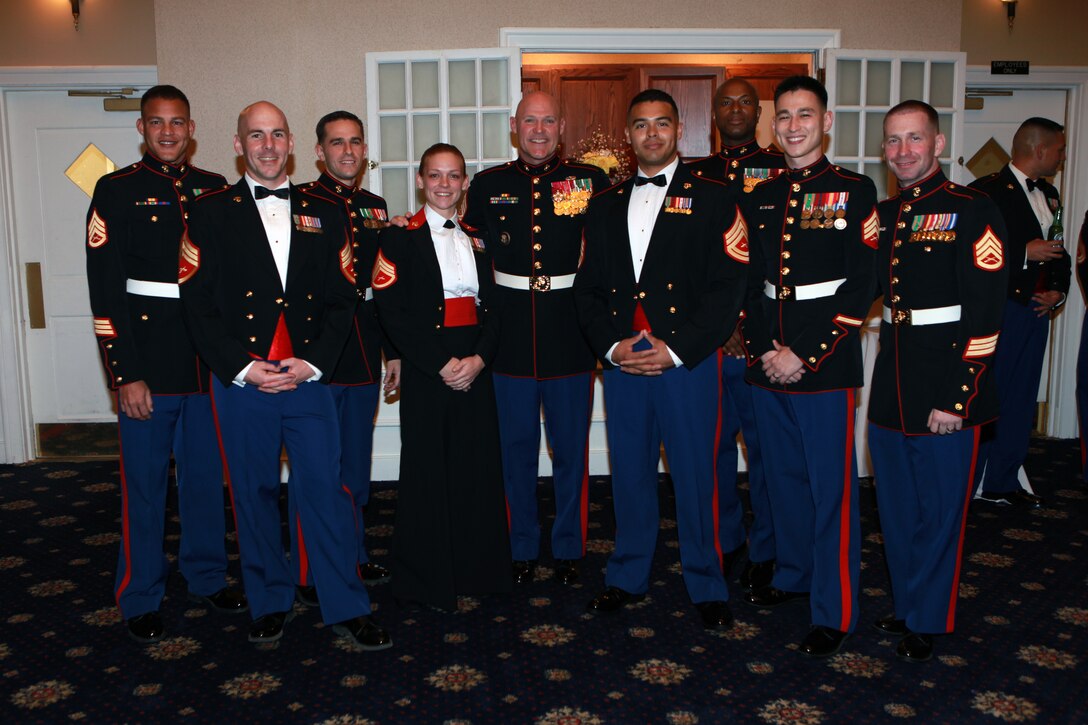 Sgt. Maj. Micheal P. Barrett, the 17th Sergeant Major of the Marine Corps, attends the Staff Non-commissioned Officer’s Academy Quantico Career Course 1-15 Mess Night at the Clubs at Quantico, Va., Dec. 3, 2014. (U.S. Marine Corps photo by Sgt. Marionne T. Mangrum)