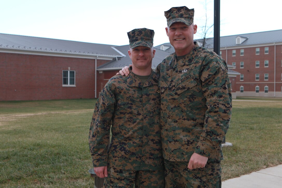 Sgt. Maj. Micheal P. Barrett, the 17th Sergeant Major of the Marine Corps, addresses students attending The Basic School at Marine Corps Base Quantico, Va., on Dec. 15, 2014. (U.S. Marine Corps photo by Sgt. Marionne T. Mangrum)