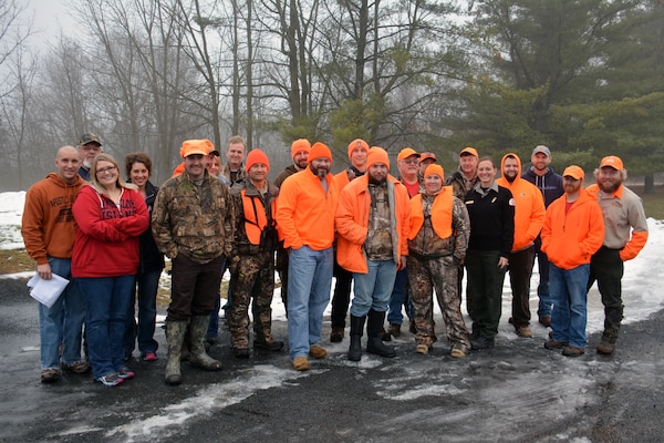 SPRING VALLEY, Wis. – U.S. Army Corps of Engineers, St. Paul District employees, veterans and hunters gathered at the Eau Galle Recreation Area, near Spring Valley, Wis., Dec. 13, for the third annual deer hunt. The Corps partnered with the Wounded Warrior Project and the Wisconsin Department of Natural Resources to host the event. The goal was to connect veterans with other veterans and honor them for their service while also managing the deer herd in the recreation area.