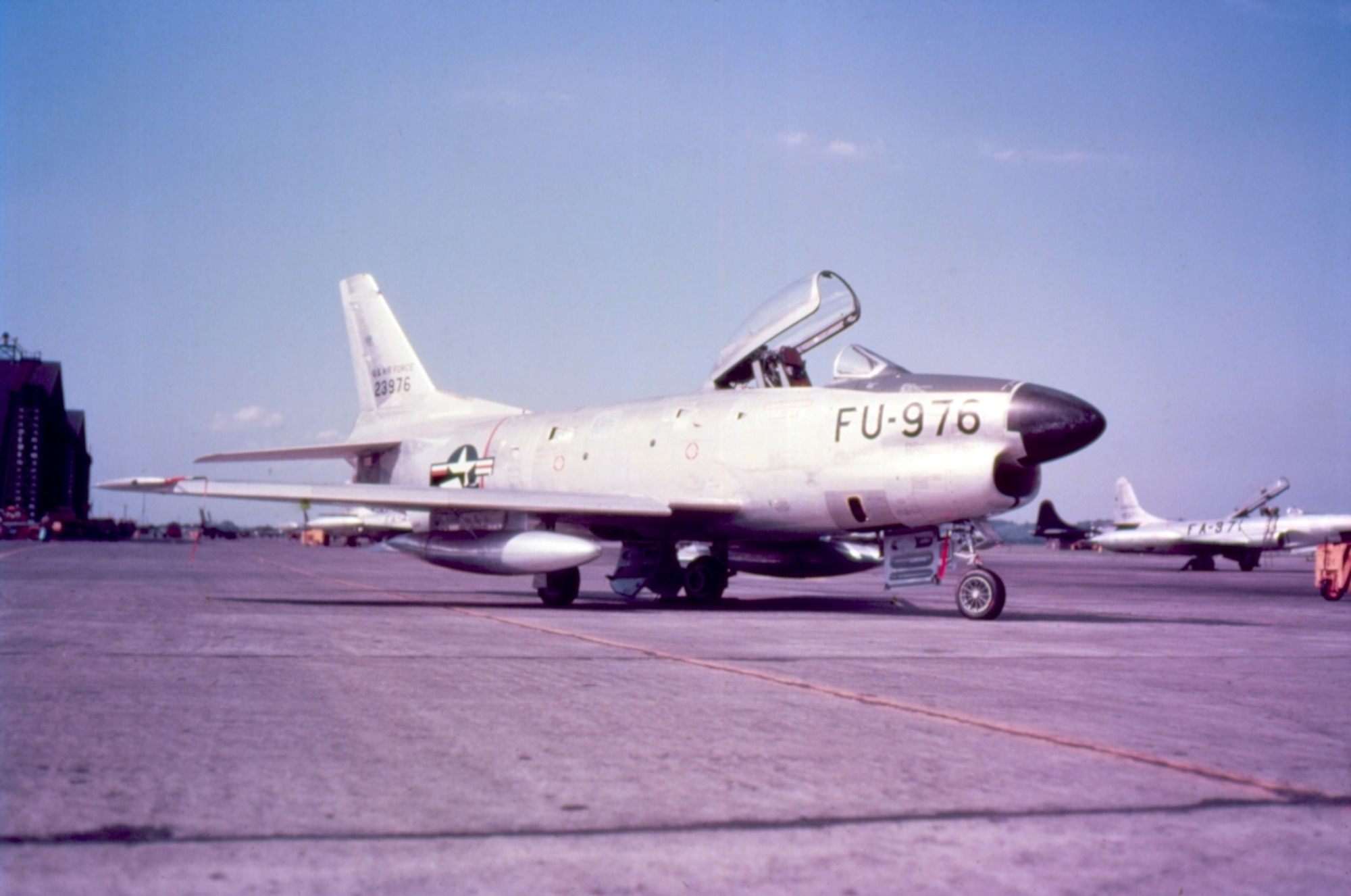 This is a photo of a 35th Fighter-Interceptor Wing F-86D Sabre standing on alert at Yokota on Oct. 22, 1954. (U.S. Air Force photo courtesy of the 374th Airlift Wing History Office)
