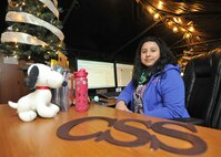 Enid Chile is a unit program coordinator for the 319th Logistics Readiness Squadron and works at command support staff. Chile was named the Warrior of the week for the fifth week of December, 2014. (U.S. Air Force photo/Senior Airman Xavier Navarro)