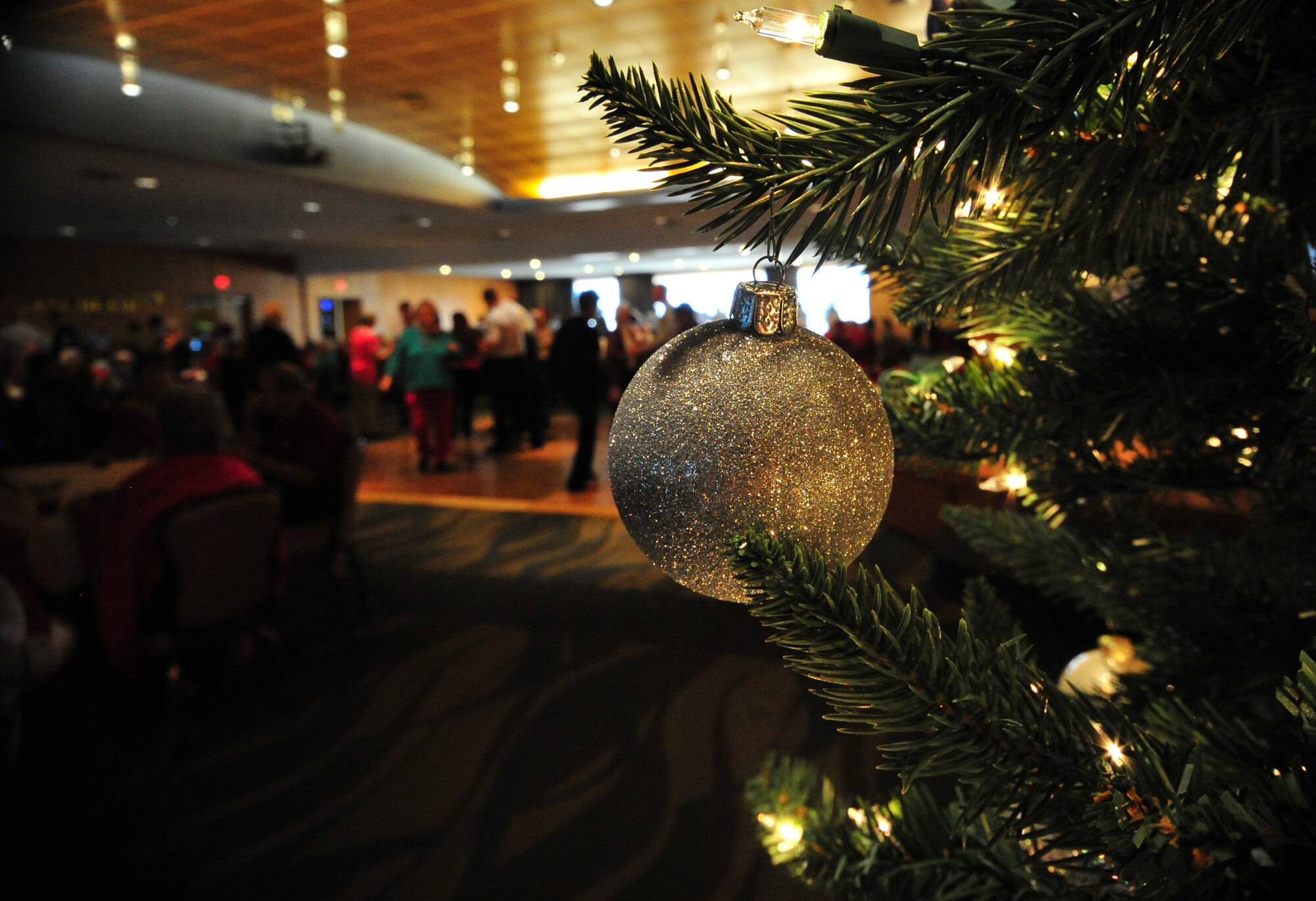 More than 150 local senior citizens attended Tyndall’s 28th Annual Golden Age Holiday Party at the Horizons community center Dec. 16. Each year, the Chief’s Group invites the residents from the Sims Veterans Home and members of the Bay County Council of Aging to enjoy plenty of food, dancing and merriment. (U.S. Air Force photo by Airman 1st Class Dustin Mullen)