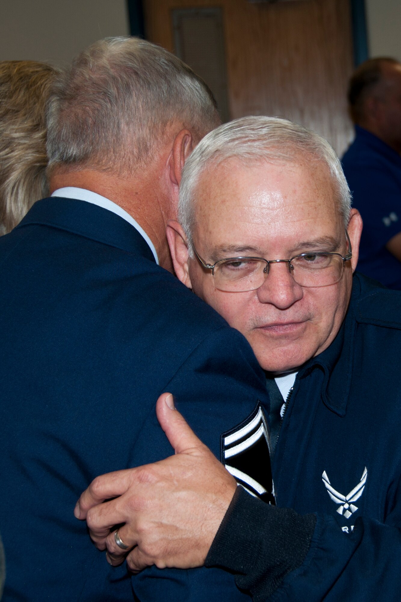 Senior Master Sgt. David Roberts, 307th Force Support Squadron Education and Training superintendent, retires from the Air Force Reserve during a ceremony Dec. 6, 2014, at Barksdale Air Force Base, La. Roberts is leaving after 39 years of military service.  (U.S. Air Force photo by Master Sgt. Mary Hinson/Released)