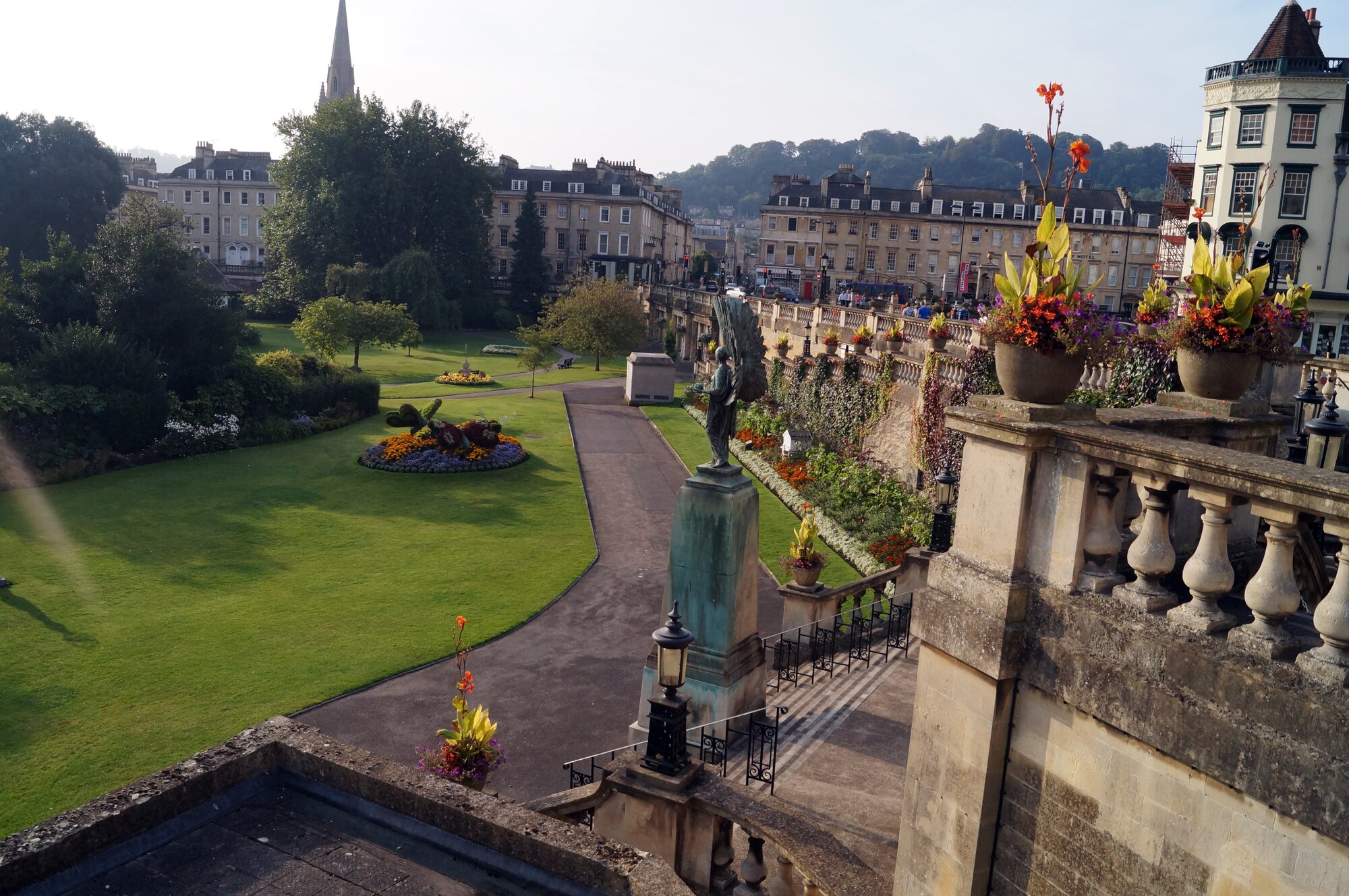 The Parade Gardens in Bath, England, are located near the center of the city along the River Avon. Bath is the only destination in the United Kingdom to have the whole city designated a World Heritage site by the United Nations Educational, Scientific, and Cultural Organization. (U.S. Air Force photo by Tech. Sgt. Eric Burks/Released)