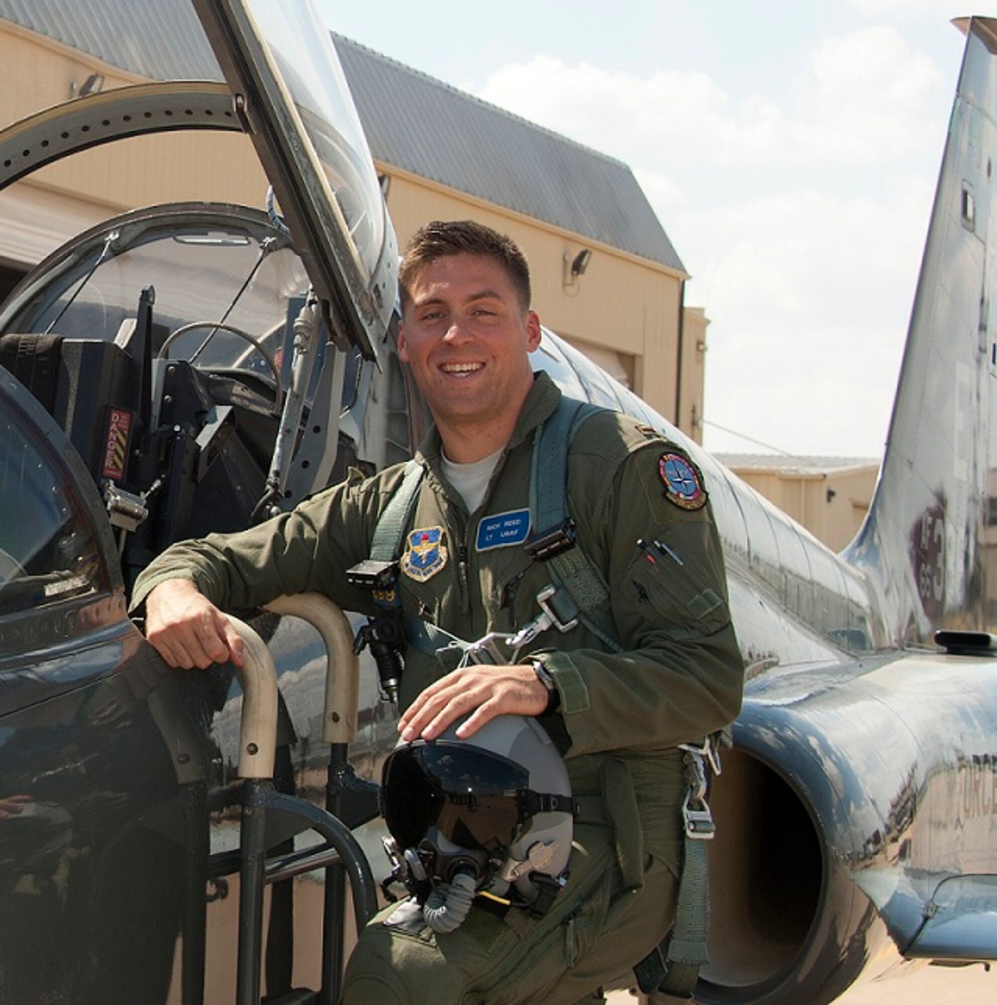 Second Lieutenant Nick Reed's journey to becoming a Euro-NATO Joint Jet Pilot Training program graduate, 80th Flying Training Wing, Sheppard Air Force Base, Texas, pilot started as a football player for several National Football League teams.    