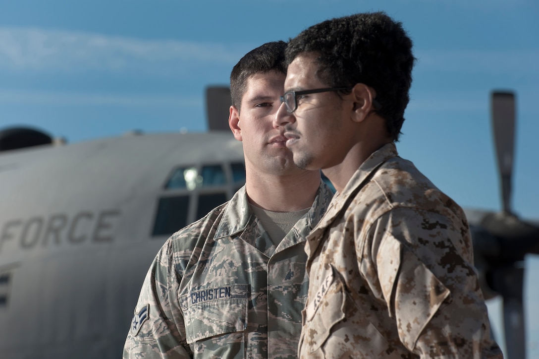 Airman 1st Class Ronald Christen and Royal Saudi Air Force Staff Sgt. Musaad
Alessa, 363rd Training Squadron, are trained graduates specializing in munitions, armament and nuclear weapons skills at Sheppard Air Force Base, Texas, Dec. 16, 2014. The mission of the 363rd TRS is to provide the world's best highly trained and motivated aircraft armament systems personnel to support global engagement. (U.S. Air Force Photo Danny Webb/Released)