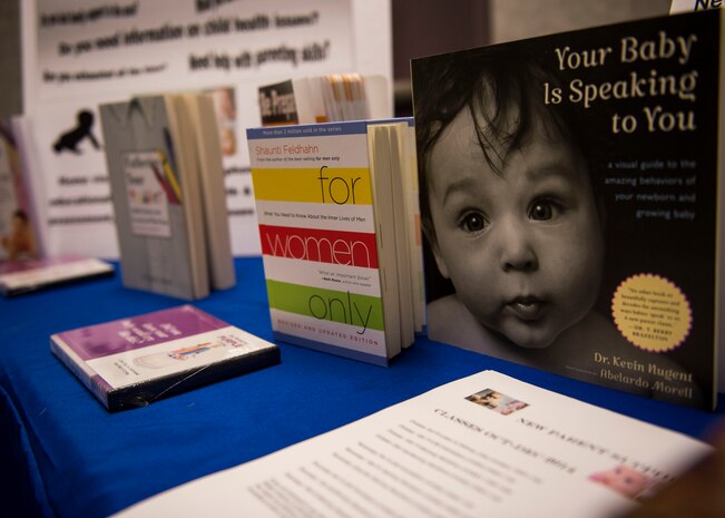 The 628th Medical Operations Squadron displays Family Advocacy materials during a Mental Health Clinic Open House Dec. 12, 2014, at Joint Base Charleston, S.C. The event was designed to provide commanders and first sergeants with mental health information available to their Airmen. In addition to treating military related post-traumatic stress disorder, the Mental Health clinic has the capability to assist with a wide variety of life stressors through programs such as Family Advocacy, Alcohol and Drug Abuse Prevention Program and Behavioral Health. (U.S. Air Force photo/Senior Airman Jared Trimarchi) 