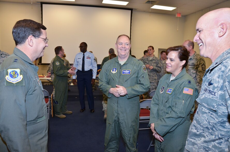 Major General James C. Witham, Deputy Director of the Air National Guard visited the 117th Air Refueling Wing, Birmingham, Alabama 14 December 2014. He was accompanied by Brigadier General David W Hicks, Vice Commander 1st Air Force, Brigadier General Kevin W. Bradley, Assistant Adjutant General of the New York Air National Guard, and Brigadier General Steven J. Berryhill, Commander Alabama Air National Guard and Assistant to the Commander, 18th Air Force. (U.S. Air National Guard photo by: Master Sgt.David Maxwell/Released)