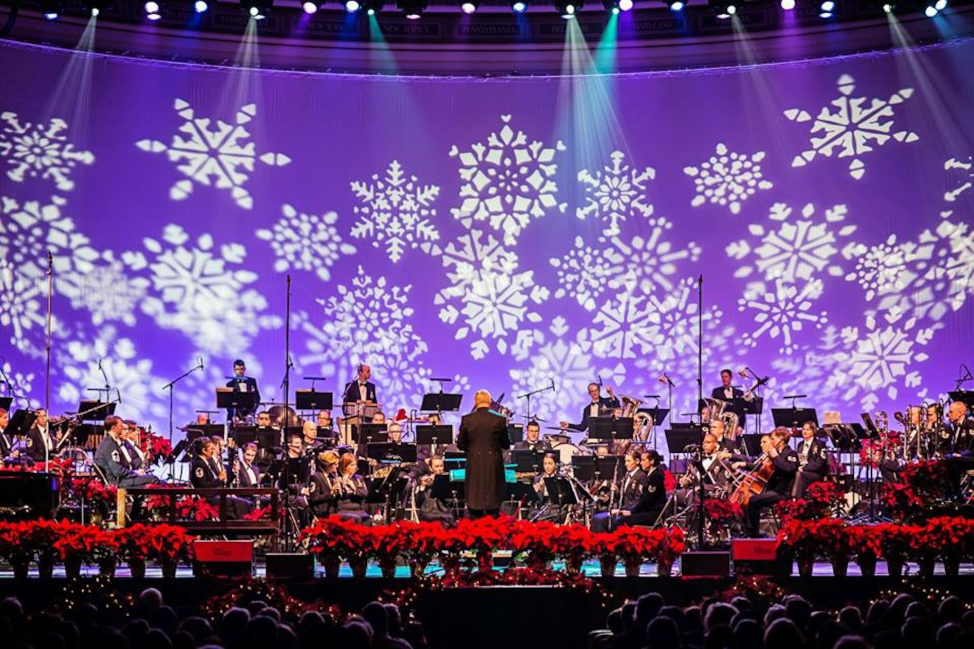 The Concert Band and Singing Sergeants returned to DAR Constitution Hall this year to perform their Spirit of the Season holiday concert. (US Air Force Photo by Senior Master Sgt Kevin Burns/released)